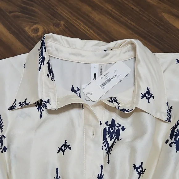 Glam Cream and Navy Casual Dress - Picture 11 of 12